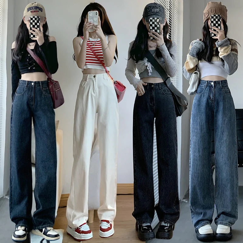 High Waisted Jeans Y2K Fashion Women Clothing