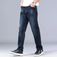 stretch men's straight loose loose summer thin jeans