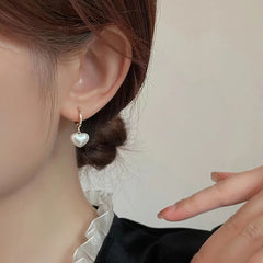 Classic Design Pearl Heart Pendant Earrings Fashion Jewelry