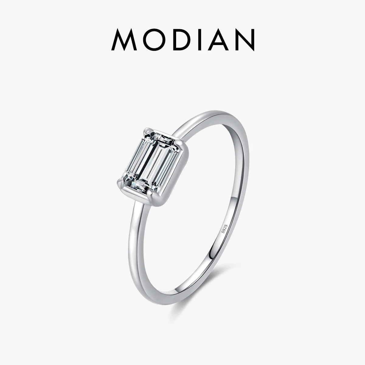 Minimalist Rectangle Zirconia Ring Luxury Basic Ring