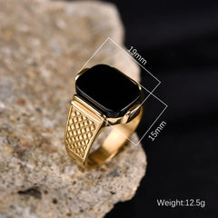 Men's Vintage Stainless Steel Gemstone Styles Ring Jewelry