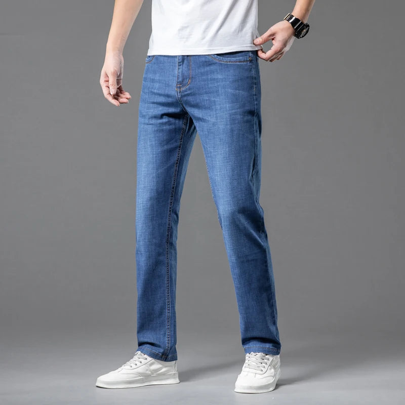 Straight Loose Lightweight Stretch Jeans Classic Style