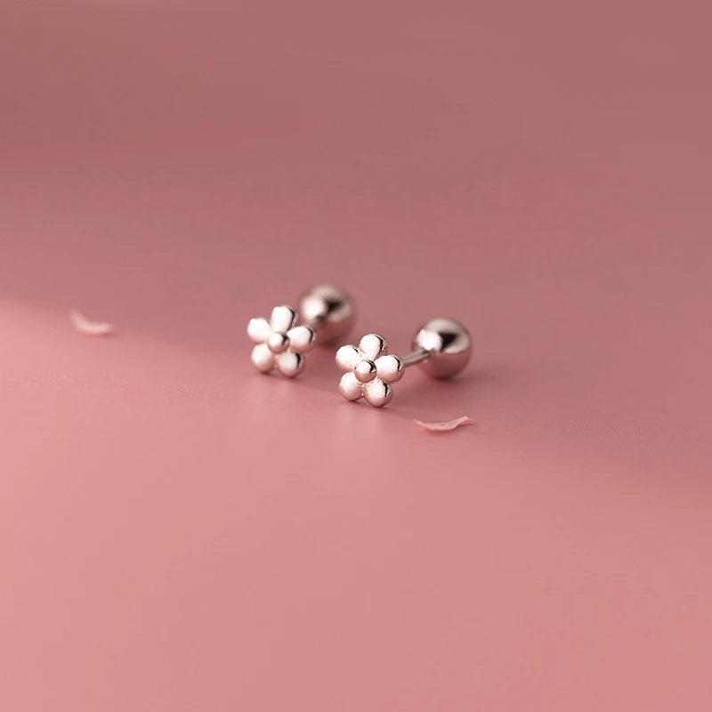 Cute Flowers Baby Screw Beads Stud Earrings Minimalist