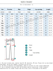 Plus Size Men's Lightweight Jeans Brand Elastic Waist Pants
