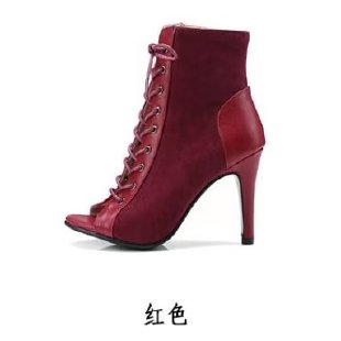 High Heels Boots Ladies Mesh Net Boots Peep Toe Shoes