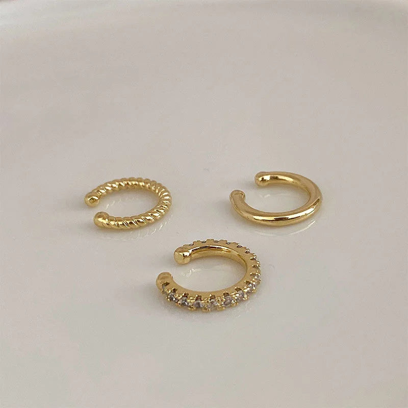 3Pcs/Set Clips Minimalist Fashion Cartilage Hoop Earrings Sets