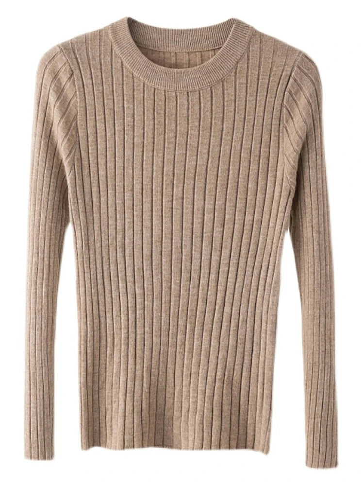 knit soft jumper tops O-Neck Pullovers Sweaters