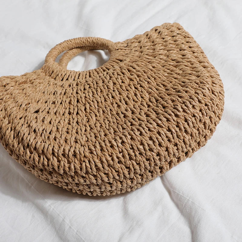 Summer Handmade Beach Weaving Ladies Straw Bag