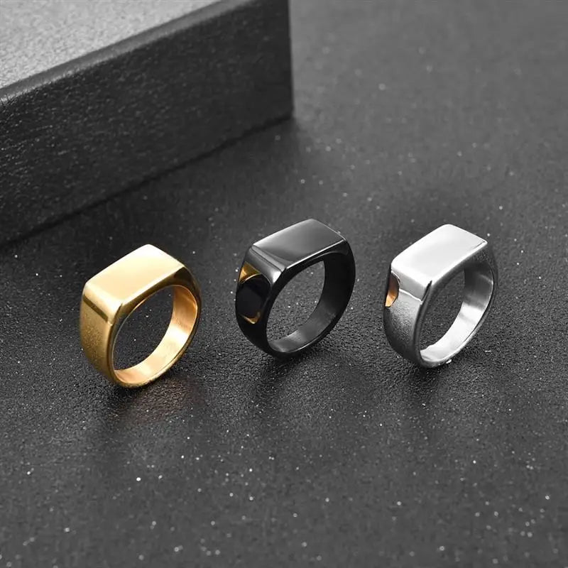 Classic Punk Rings Fashion Signet Ring Jewelry