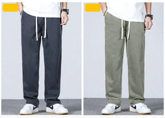 Brand Clothing Lyocell Jeans Drawstring Elastic Waist Casual Denim Pants