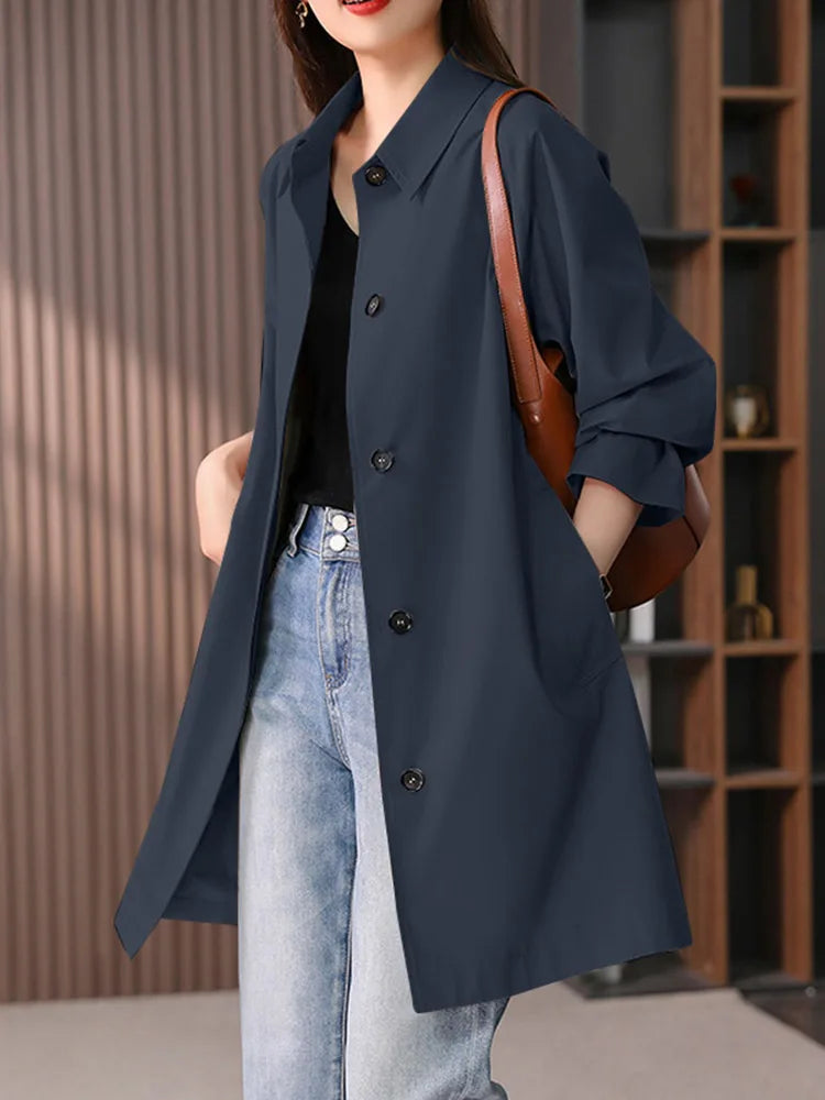 Fashion Work OL Blazer Woman Long Sleeve Lapel Neck Jackets