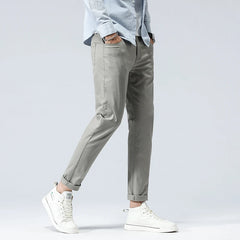 Cotton Casual Pants Classic Style Business Fashion Straight Stretch Trousers