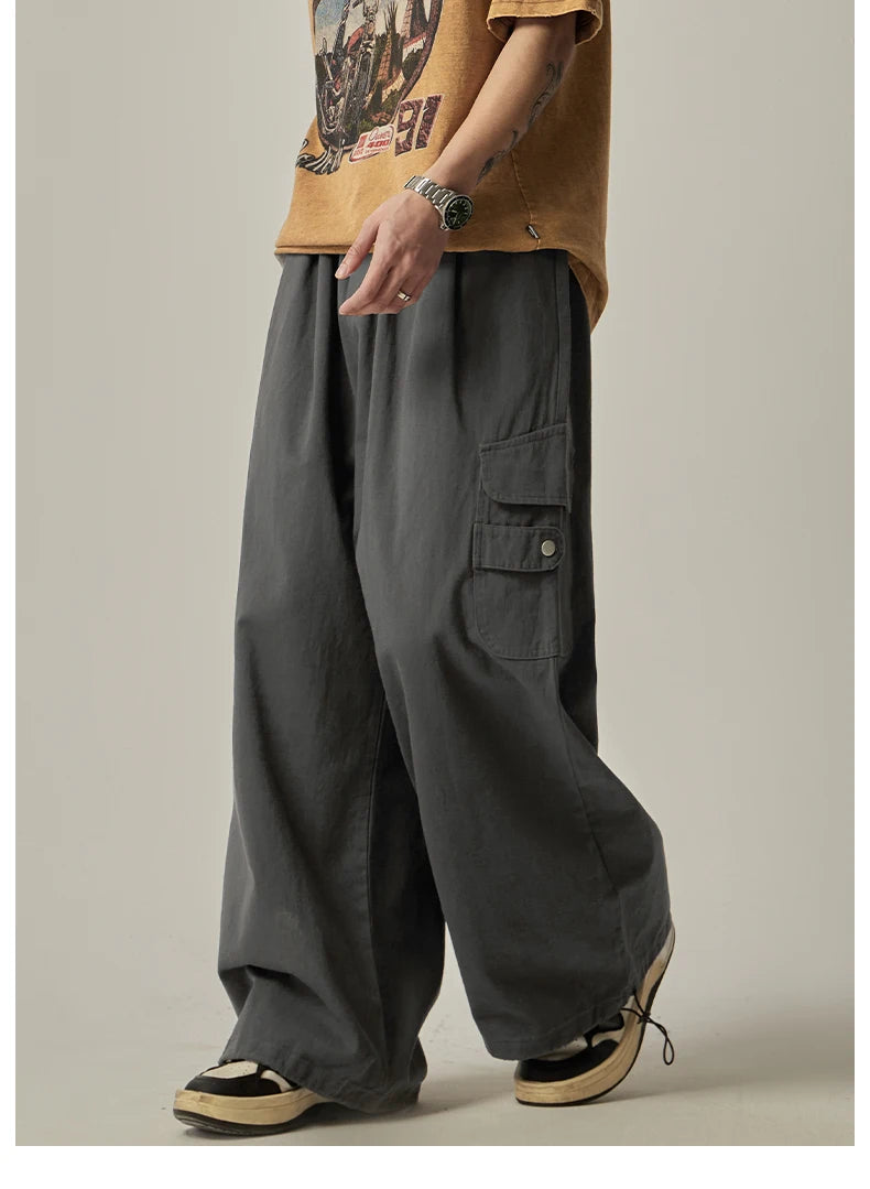 Baggy Cargo Pants Men Oversize Wide Leg Cargo Trousers