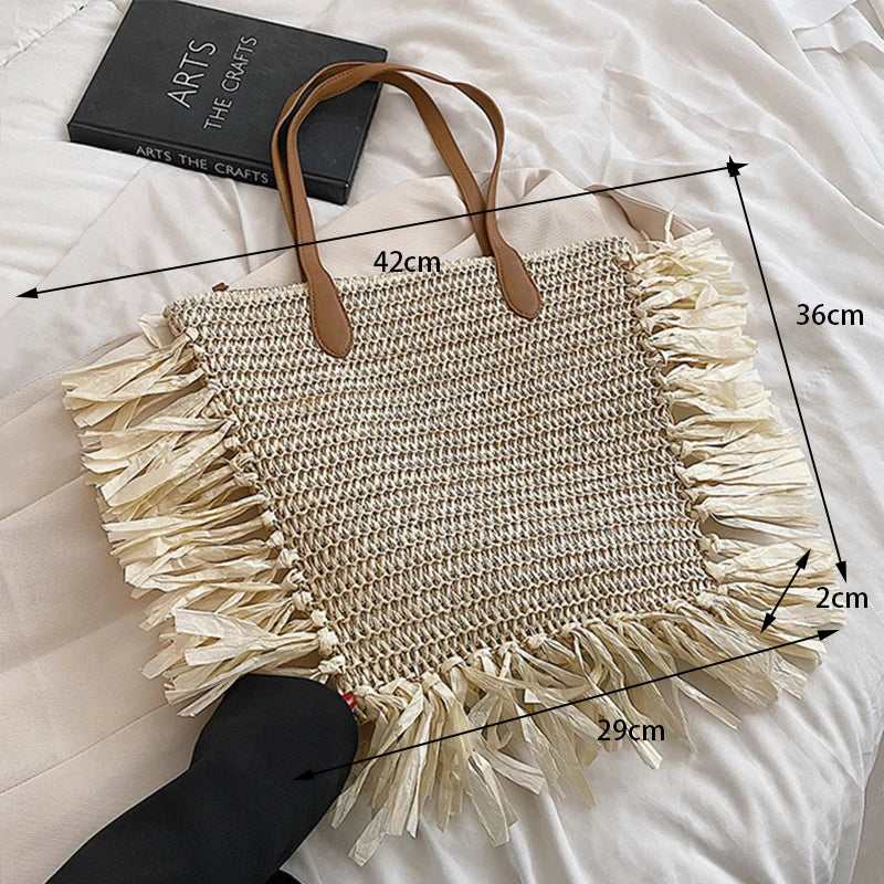 Summer Straw Bag For Women Woven Handmade Handbag