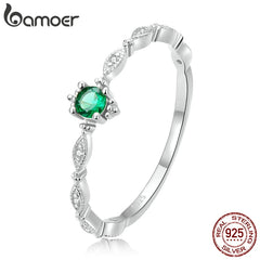 Silver Plating 14k Gold Women Ring Inlaid with Green Jewelry