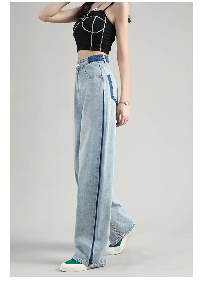 Streetwear Vintage Blue Trend Loose Jeans High Waist