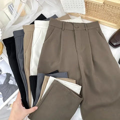 Suit Harem Pants Women Fashion Elastic High Waist Casual Trousers