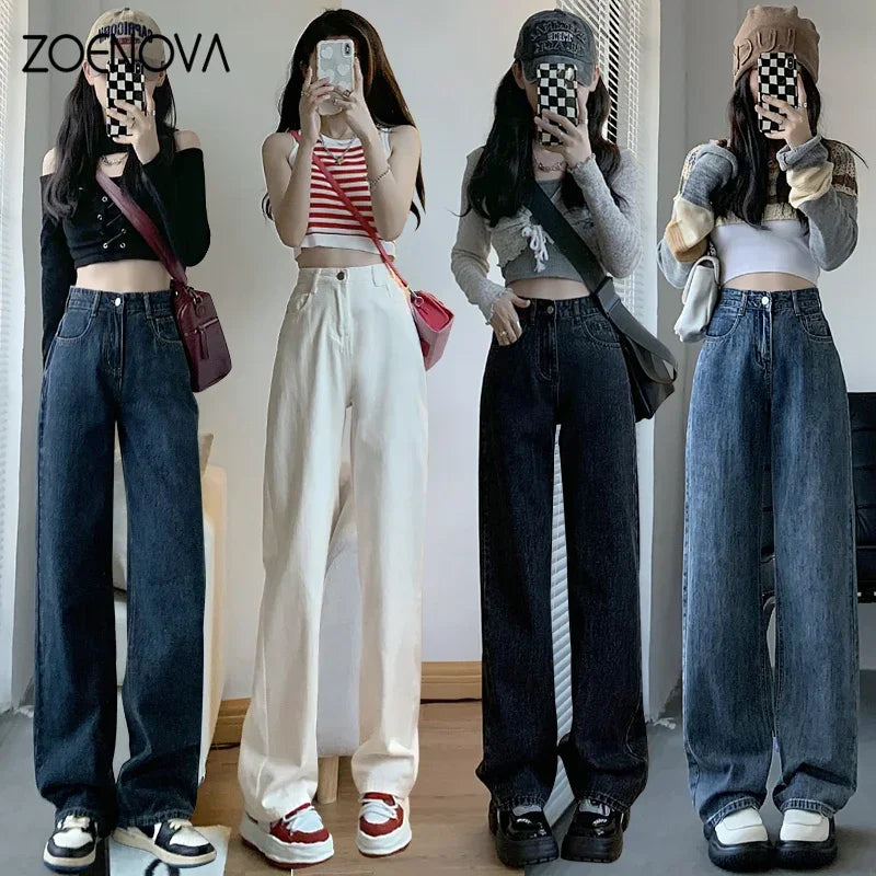 High Waisted Jeans Y2K Fashion Women Clothing