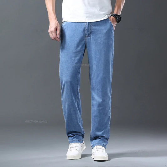 Jeans Men's Summer Ultra-thin Loose Straight Denim Pants