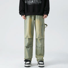 Men's Denim Wide-leg Pants Baggy Cargo Jeans High Street