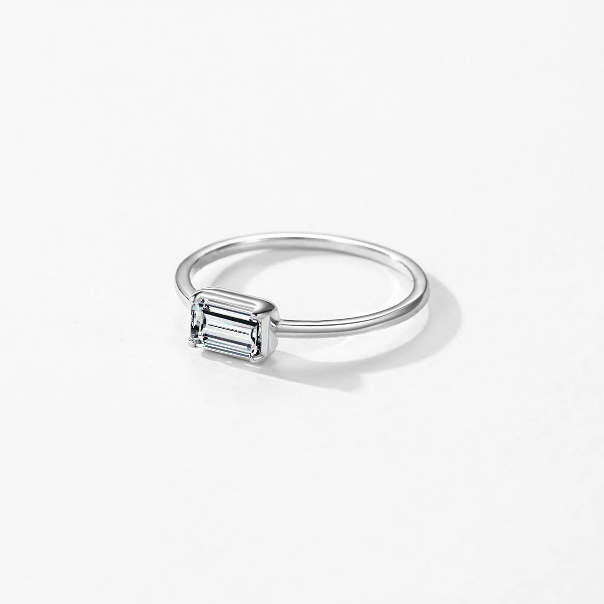 Minimalist Rectangle Zirconia Ring Luxury Basic Ring