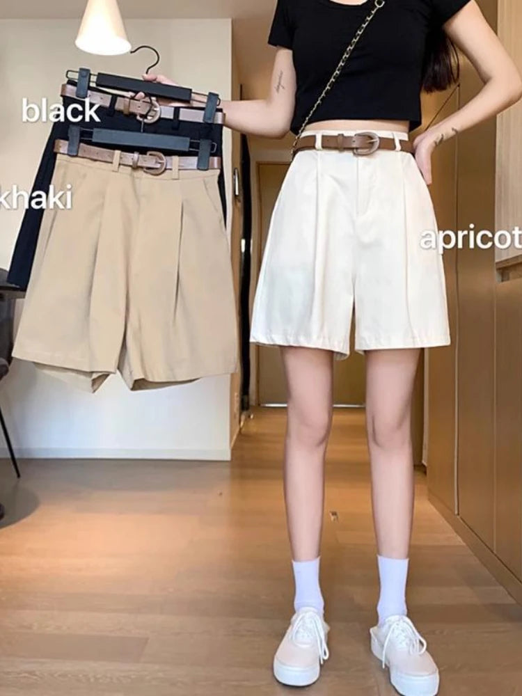 Fashion High Waist Casual Summer Wide-leg Shorts