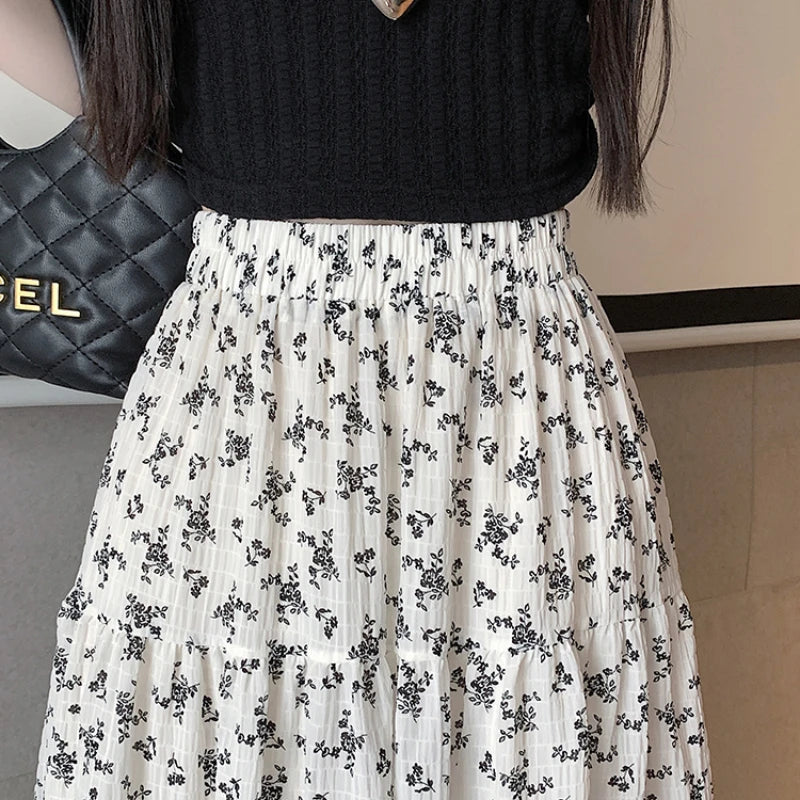 Fashion Floral Print Skirt  Female A-line