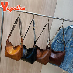 PU Leather Women Fashion Shoulder Bag Simple Casual Totes