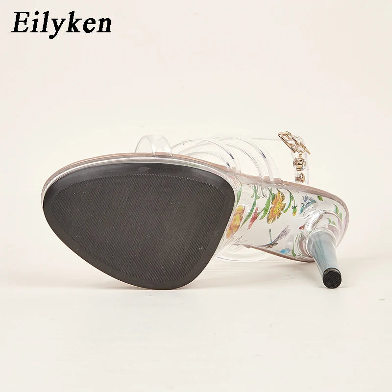 PVC Transparent Platform Heels Dance Shoes Fashion