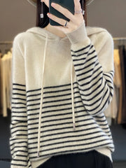 Women's Hoodies Sweater Striped Long Sleeve Casual