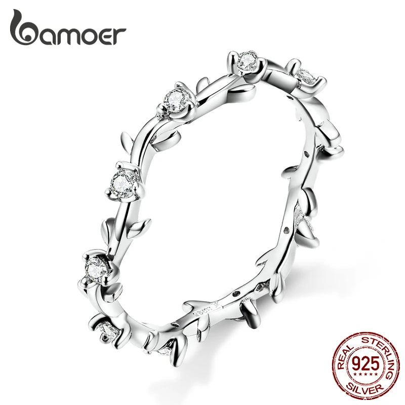 Stackable Finger Rings Flower Branch Ring CZ Statement Jewelry