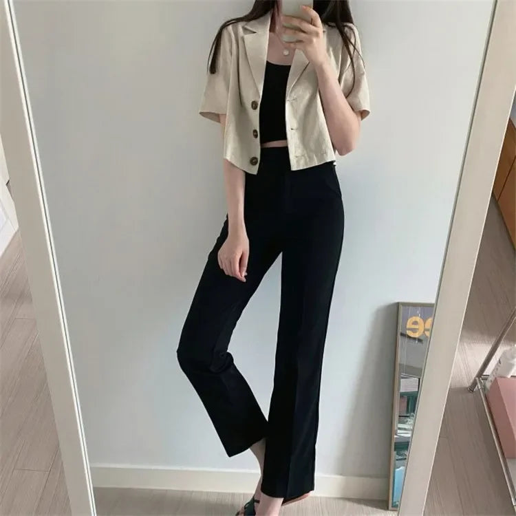 Vintage Style Suit Women's Blazer Casual Short Outwear