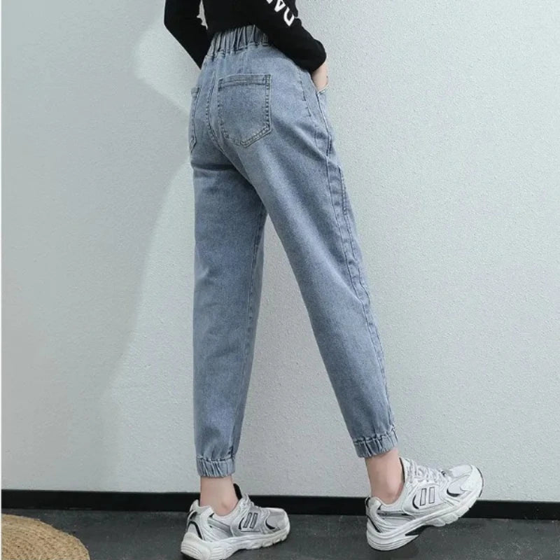 Women High Waist Harem Mom Jeans Streetwear