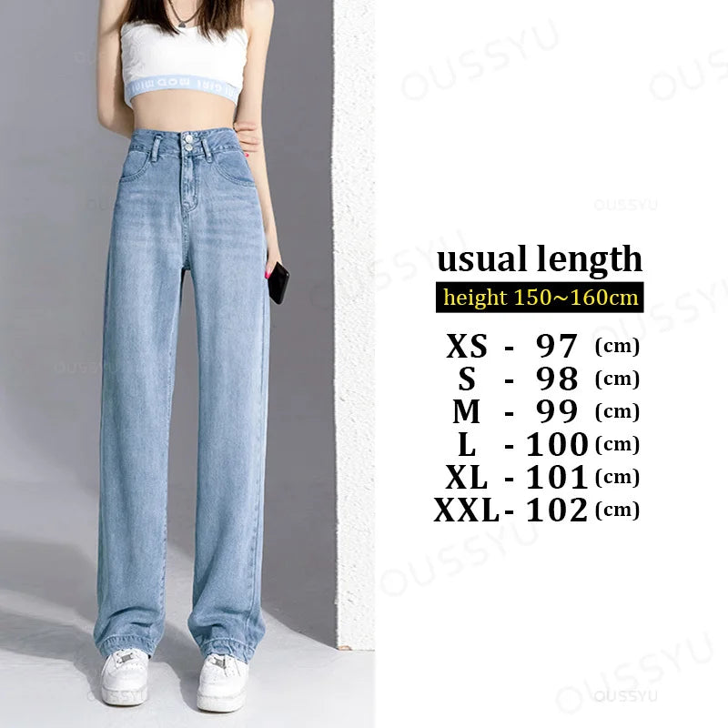 Wide-Leg Jeans High Waist Design High Street Trousers