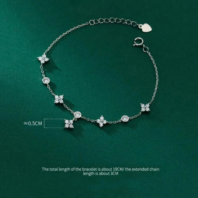 Fashion Charm Four Leaf Flower Chain Bracelet  Jewelry Accessories