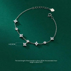 Fashion Charm Four Leaf Flower Chain Bracelet  Jewelry Accessories