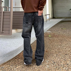 Fashion Ripped Men's Jeans Baggy Straight Vintage Trousers