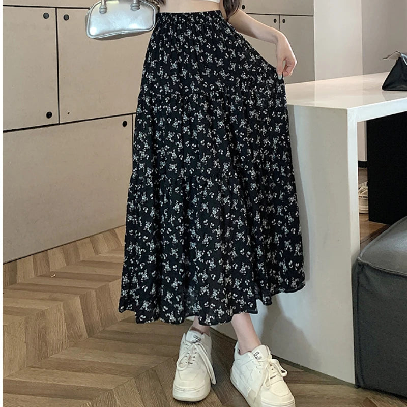 Fashion Floral Print Skirt  Female A-line