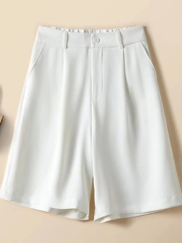 Chic Suit Shorts High Waist Loose Casual Shorts Summer