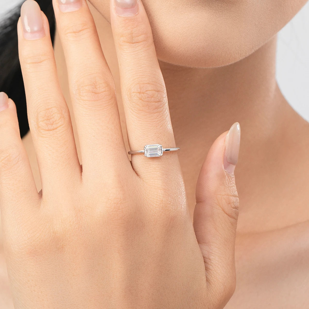 Minimalist Rectangle Zirconia Ring Luxury Basic Ring