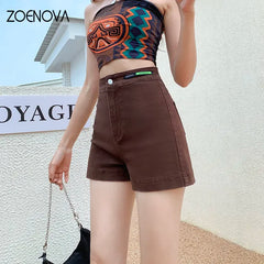 Summer Fashion Shorts Coffee High Elastic Style