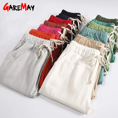 Fashion Cotton Linen Pants For Women Loose Casual Color