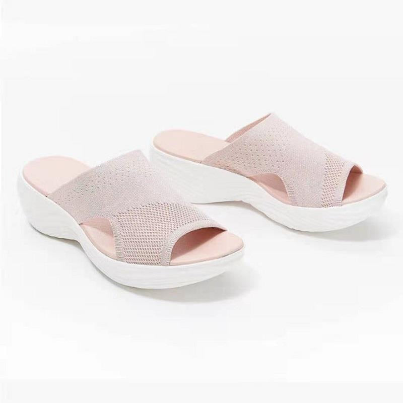 Women Casual Beach Slippers Stretch Sandals Female Open Toe