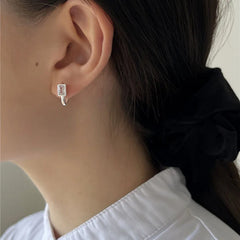 Minimalist Geometric White Zircon Earrings Jewelry