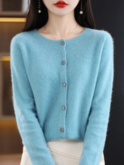 Fashion O-neck Cardigan Sweater Clothing Knitwear Tops