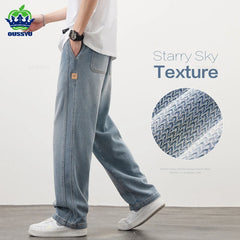 Clothing Starry Sky Texture Fabric Men's Jeans Loose Straight