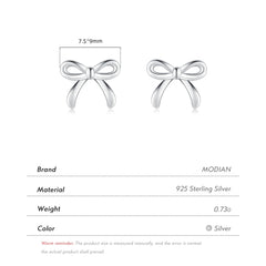 Silver Cute Simple Exquisite Bowknot Stud Earrings