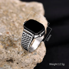 Men's Stainless Steel Multiple Color Gemstone Styles Rings Jewelry