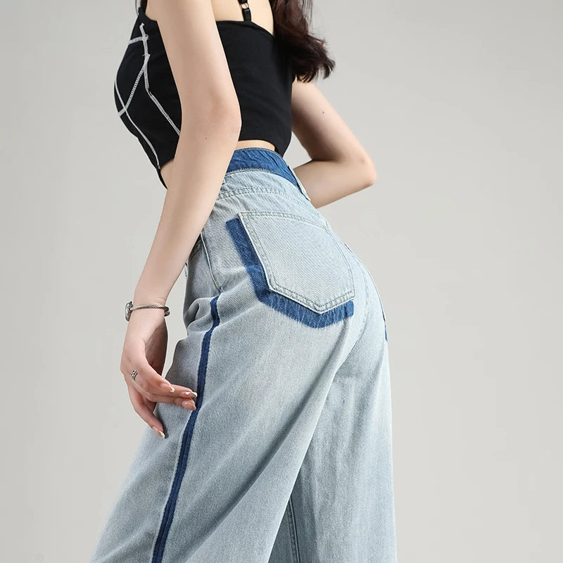 Streetwear Vintage Blue Trend Loose Jeans High Waist