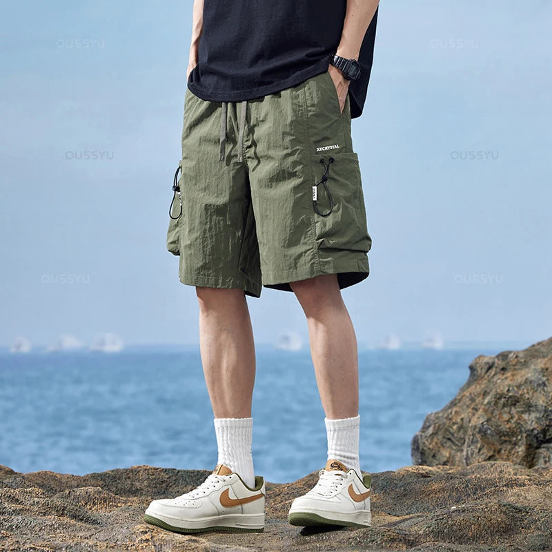 Clothing Summer Shorts Pants Men Cargo Work Thin Baggy Streetwear